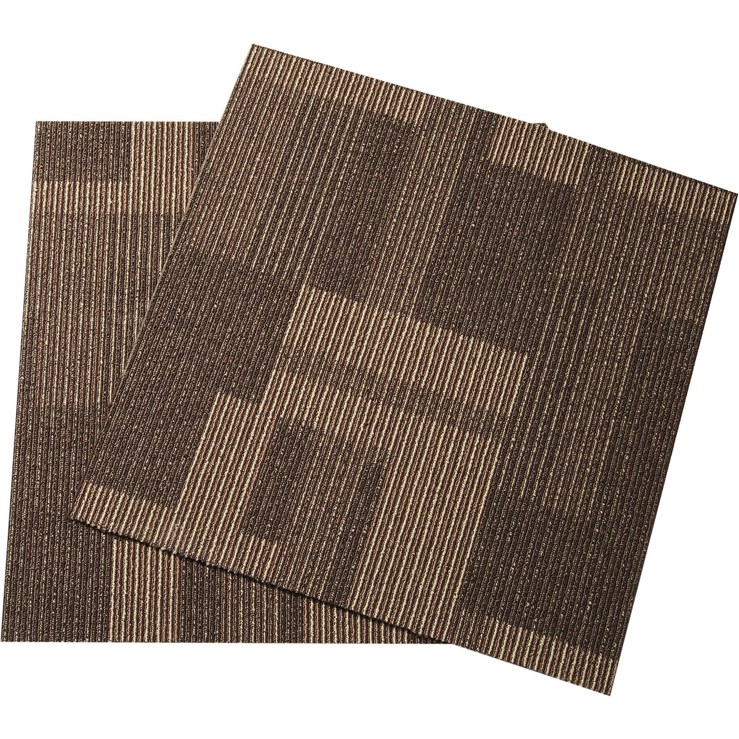 Carpet Tiles Reusable, 24" x 24" Carpet Tiles with Padding Attached, Soft Padded Carpet Tiles, Easy Install DIY for Living Room Bedroom (24 Tiles, Mixed Brown)