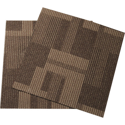 Carpet Tiles Reusable, 24" x 24" Carpet Tiles with Padding Attached, Soft Padded Carpet Tiles, Easy Install DIY for Living Room Bedroom (24 Tiles, Mixed Brown)