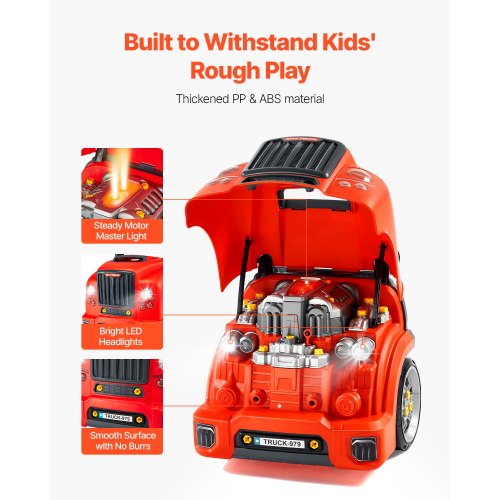 Motor Toy Kids Mechanic Car Repair Set with Removable Parts Red | EU