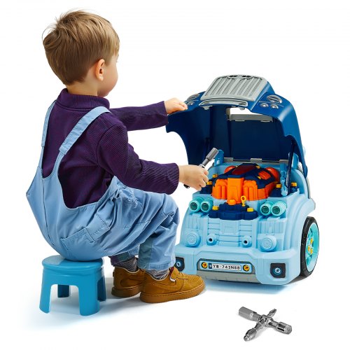 Motor Toy Kids Mechanic Car Repair Set with Removable Parts Blue | EU