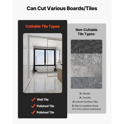 430 mm manuell kakelskärare för väggar och polerade kakel, dubbla skenor för exakt skärning, volframkarbidhjul, halkfritt handtag, tryckstång med förskjutningsskydd, exakta snitt för proffs och nybörjare |  EU