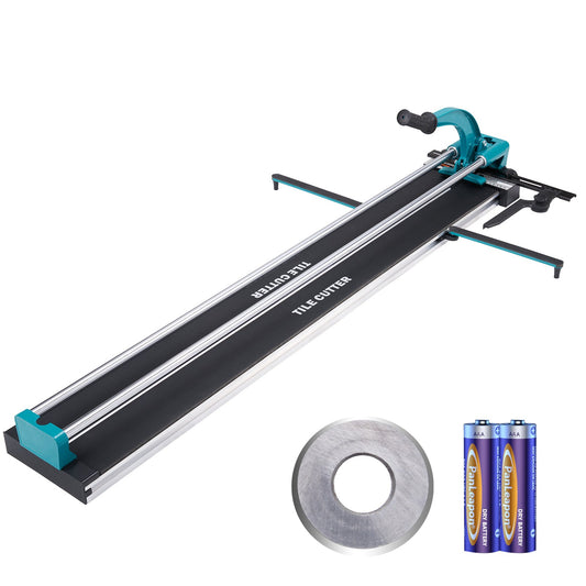 Manuell kakelskärare, 1200 mm, porslinsskärare av keramisk kakel med hårdmetallskärhjul, infraröd positionering, halkskyddsfötter, dubbla skenor för professionella installatörer eller nybörjare