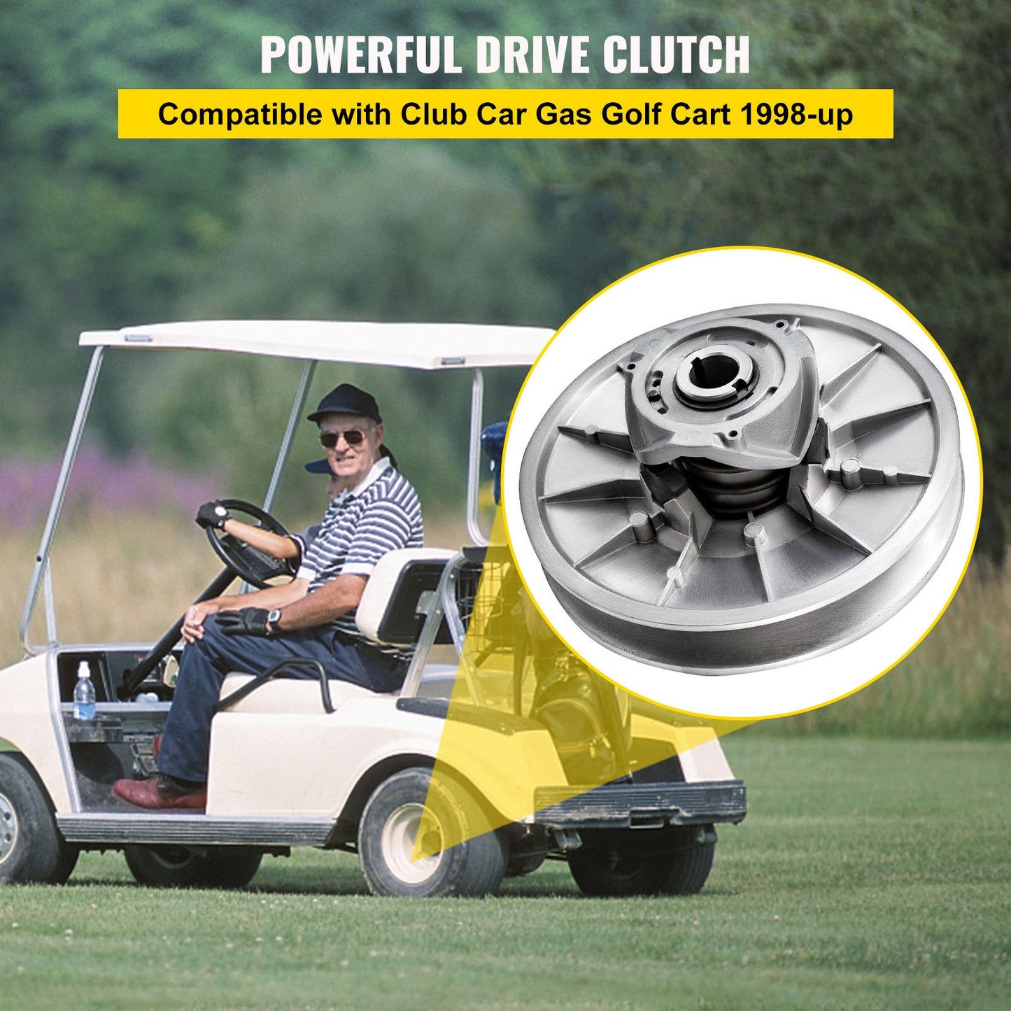 Golf cart with high torque driven clutch for club car DS &amp; Prejudice 1997 to up club car 4-stroke petrol golf cart model, silver
