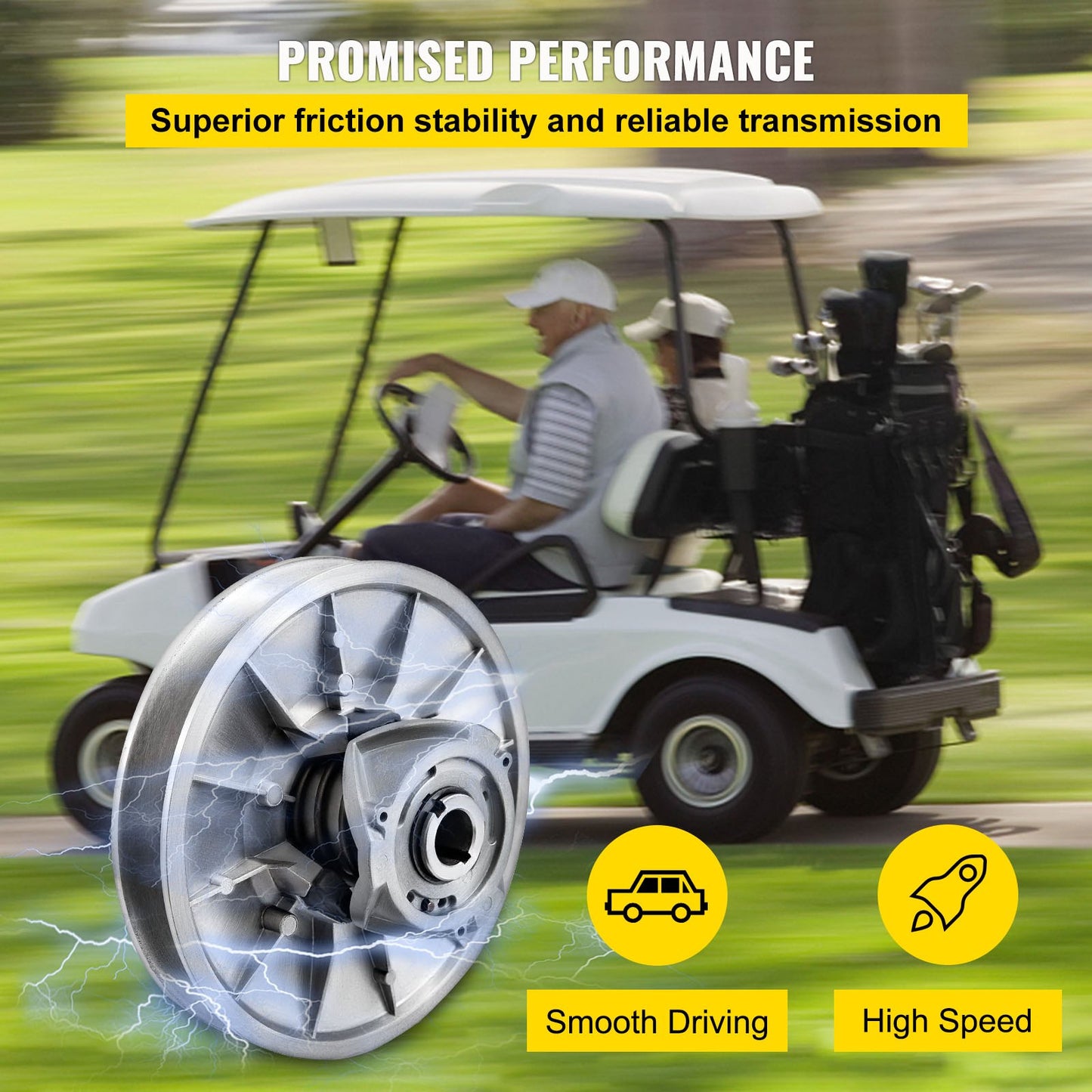 Golf cart with high torque driven clutch for club car DS &amp; Prejudice 1997 to up club car 4-stroke petrol golf cart model, silver