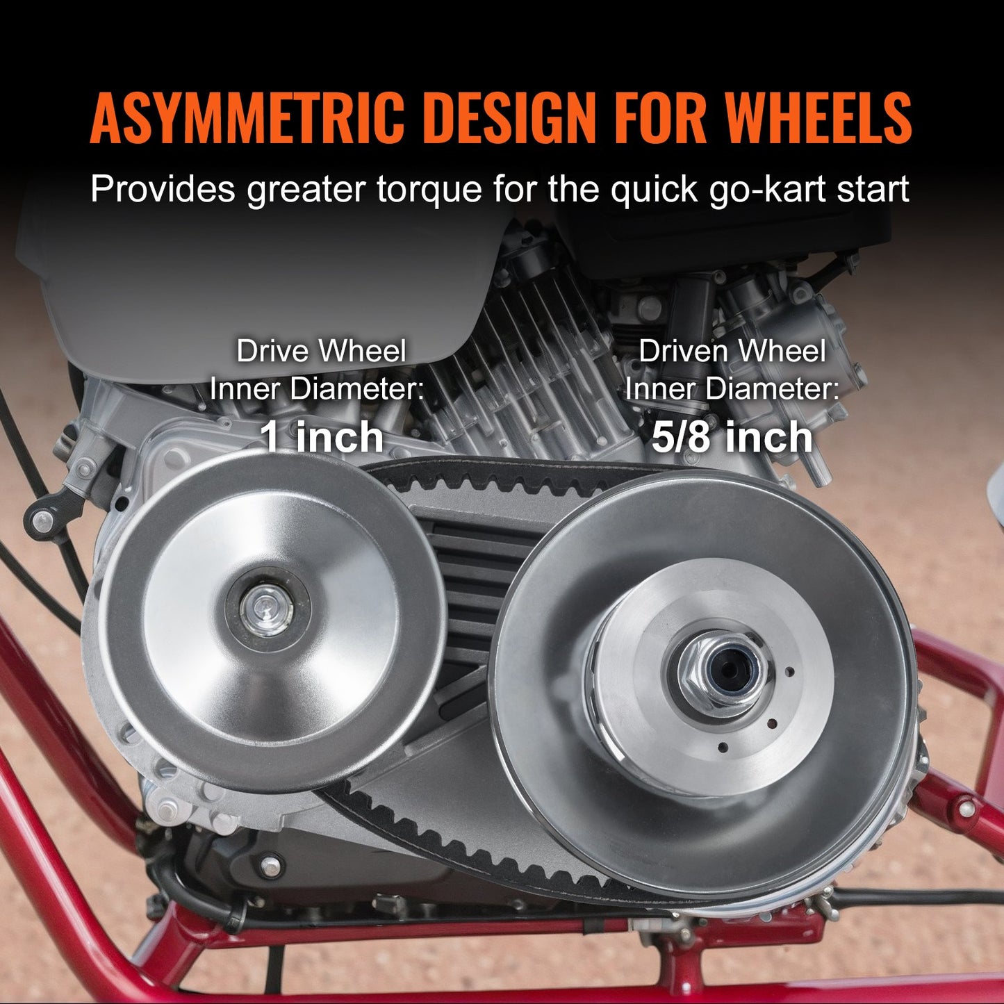2000 RPM Drive Clutch Durable clutch with 2-8 hp motor and rubber belt