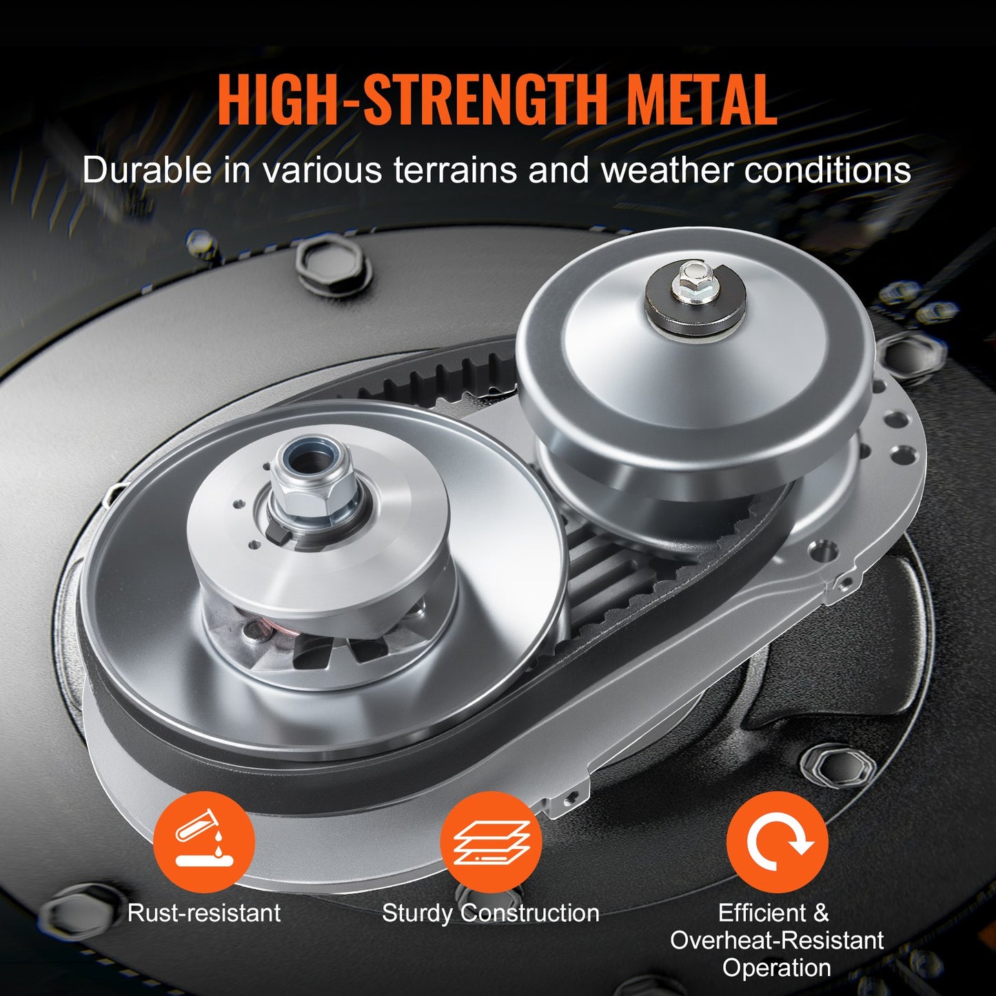 2000 RPM Drive Clutch Durable clutch with 2-8 hp motor and rubber belt