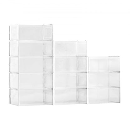 Skoförvaringslådor 12-pack Stapelbara förvaringsorganisatörer US-storlek 11 Vita