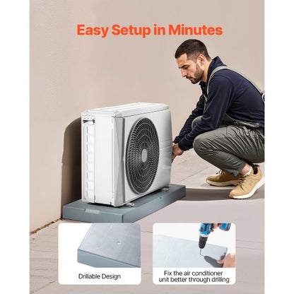 Mini Split Pad för 9000-36000 BTU Antivibrationsdynor för utomhusbruk