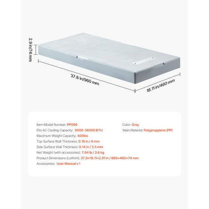 Mini Split Pad för 9000-36000 BTU Antivibrationsdynor för utomhusbruk