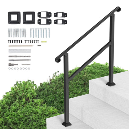 2-3 Step Handrails for Outdoor Stairs for Seniors Porch Deck Post