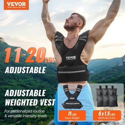 11–20 lb verstellbare Gewichtsweste für Männer und Frauen, Krafttraining, Laufen
