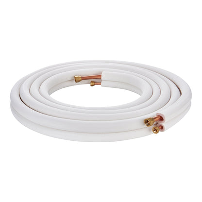 7620 mm Mini Split Line Set, 9,5 & 15,9 mm OD kopparrör och trippelskiktsisolering, för Mini Split Air Conditioning Köldmedium eller Värmepumputrustning & VVS med omslagsremsor.