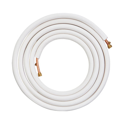 7620 mm Mini Split Line Set, 9,5 & 15,9 mm OD kopparrör och trippelskiktsisolering, för Mini Split Air Conditioning Köldmedium eller Värmepumputrustning & VVS med omslagsremsor.
