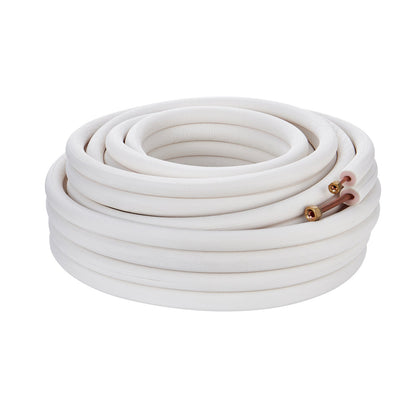 15240mm Mini Split Line Set, 6.4 &amp; 9.5mm OD Copper Pipe and Triple Layer Insulation, for Mini Split Air Conditioning Refrigerant or Heat Pump Equipment &amp; HVAC with Wrapping Strips.