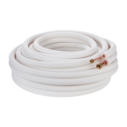 15240 mm Mini Split Line Set, 6,4 & 12,7 mm OD kopparrör och trippelskiktsisolering, för Mini Split Air Conditioning Köldmedium eller Värmepumputrustning & VVS med omslagsremsor.