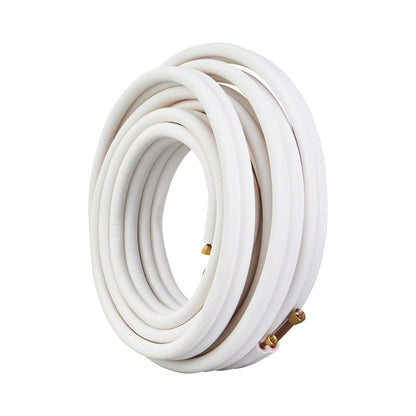 15240mm Mini Split Line Set, 9.5 &amp; 15.9mm OD Copper Pipe and Triple Layer Insulation, for Mini Split Air Conditioning Refrigerant or Heat Pump Equipment &amp; HVAC with Wrapping Strips.