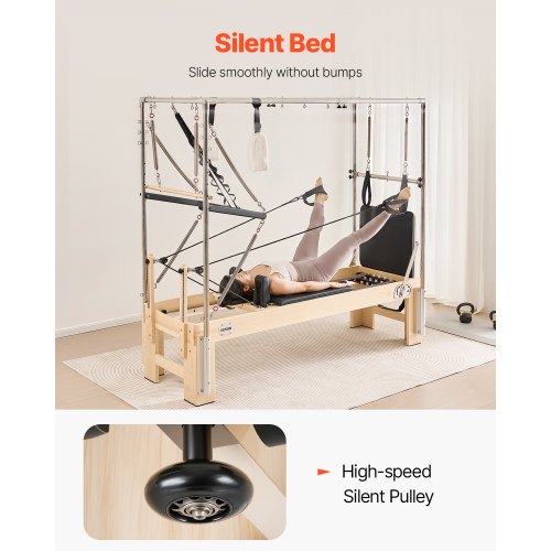 Pilates Reformer Wooden Pilates Machine Home Gym Exercise Equipment | EU