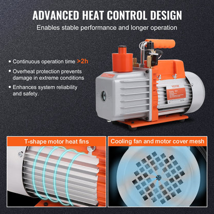 5 CFM Vakuumpumpe Klimaanlage Vakuumpumpe 2-Stufen Drehschieber HVAC