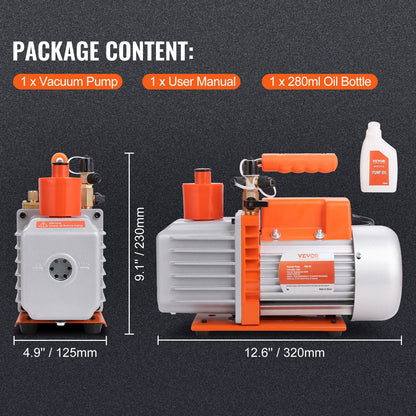 5 CFM Vakuumpumpe Klimaanlage Vakuumpumpe 2-Stufen Drehschieber HVAC