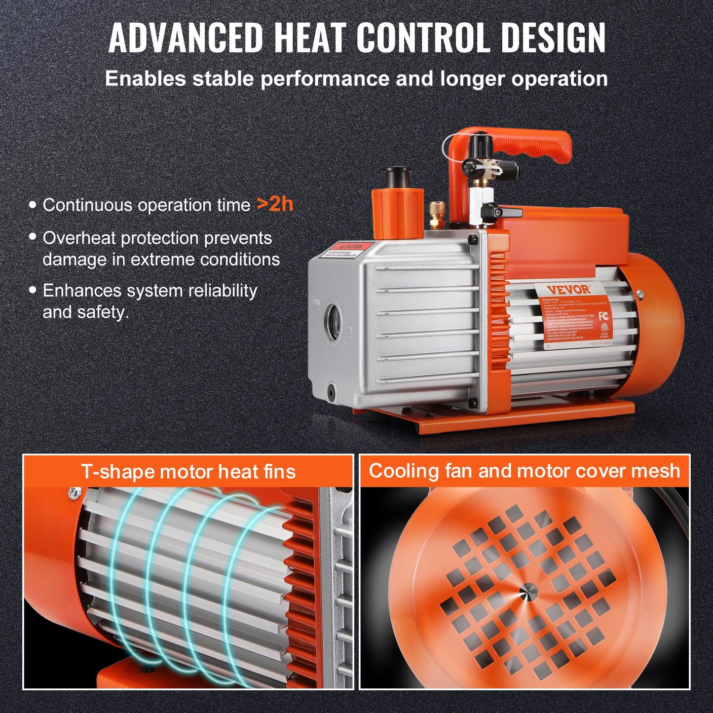 5 CFM Vacuum Pump Air Conditioning Vacuum Pump 2-Stage Rotary Vane HVAC