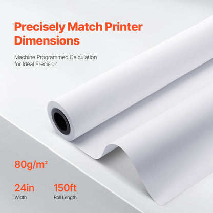 Bredformat pappersplotterpapper 6 rullar 24 tum x 150 fot CAD Bond-rullar