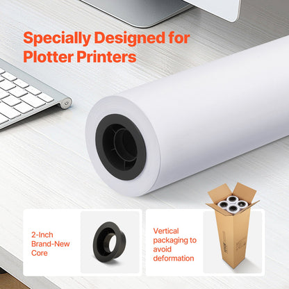 Bredformat pappersplotterpapper 4 rullar 36 tum x 150 fot CAD Bond-rullar