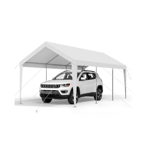 Carport, 3 x 6 meter, kraftigt, bärbart, bilskyddstält, vitt