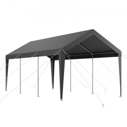 Carport/Tält för bil, 3 x 6 meter, kraftigt, bärbart, grått