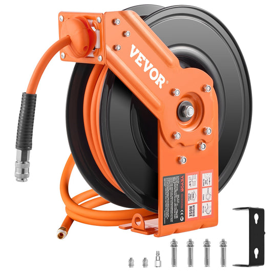 Infällbar luftslangrulle 3/8 IN x 50FT Hybrid luftslangrulle Max 300 PSI