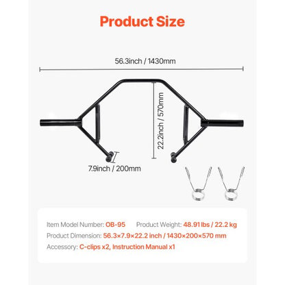 Trap Bar Hex Bar Squat Shrug Skivstång Tyngdlyftning Öppen Ram 50 mm |  EU