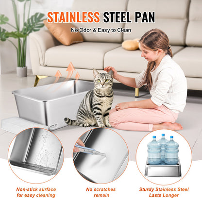 8 in deep cat litter box Odor-free litter box with filtering footboard