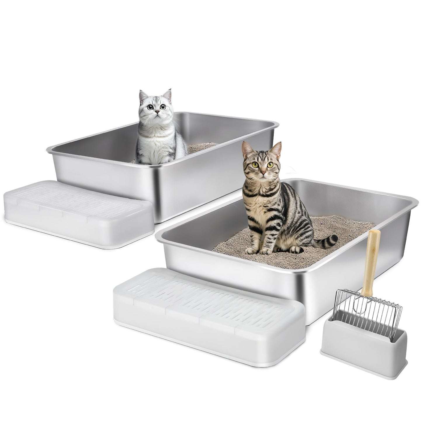 6 Zoll tiefe Katzentoilette Geruchsfreie Katzentoilette mit filterndem Fußteil