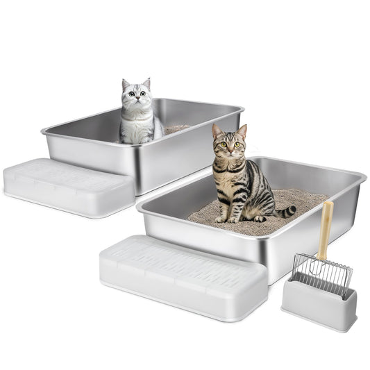 6 in deep cat litter box Odor-free litter box with filtering footboard