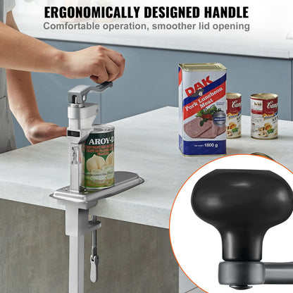Manueller Dosenöffner, kommerzieller Tischklemmenöffner für große Dosen, robuster Dosenöffner mit Sockel, höhenverstellbarer industrieller Dosenöffner für Dosen bis zu 30 cm Höhe, für Restaurants, Hotels, Heimbars