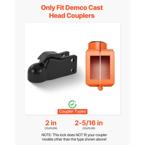 Kragenkupplungsschloss, passend für 2 und 2-5/16-Zoll-Kupplungen, Anhängerkupplungsschloss | EU