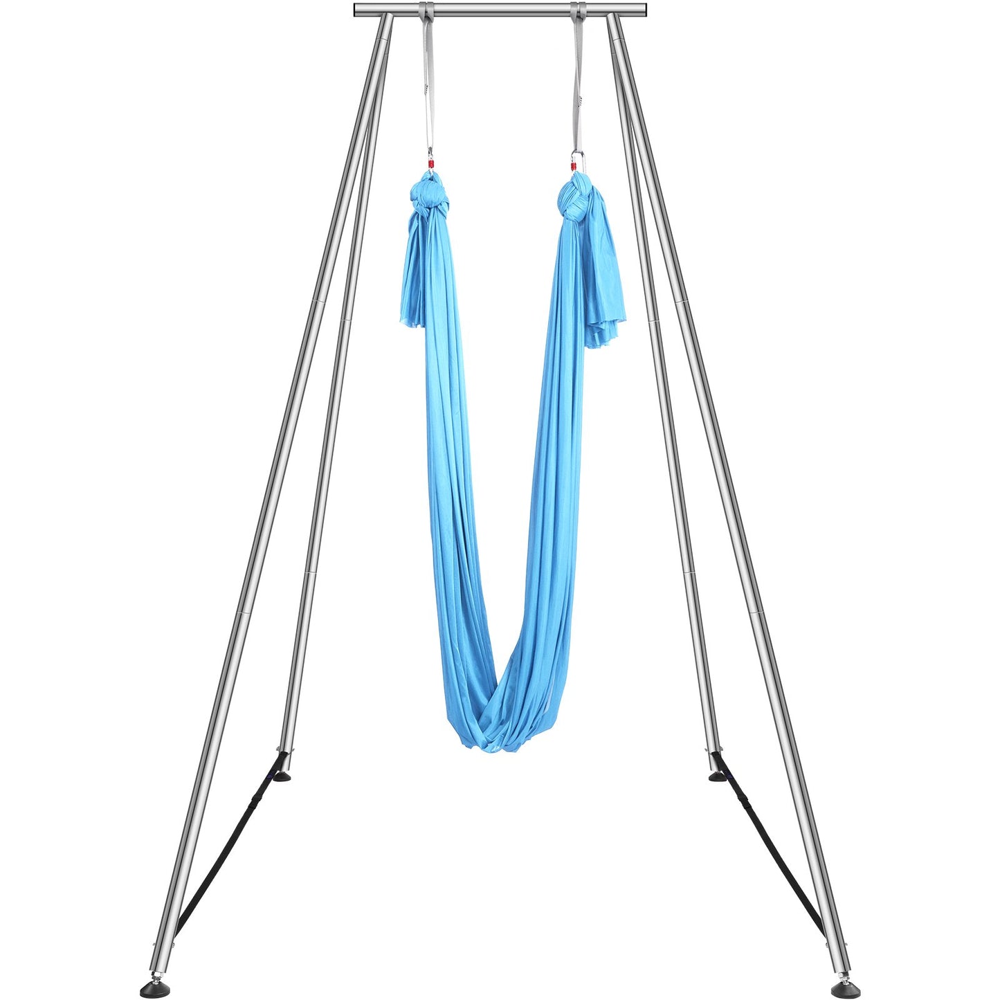 Aerial Yoga Ram & Yoga Hängmatta, 9,67 ft Höjd Professionell Yoga Swing Stand Levereras med 13,1 Yards Aerial Hammock, Max 551,15 lbs Lastkapacitet Yoga Rigg för inomhus utomhus Aerial Yoga, blå