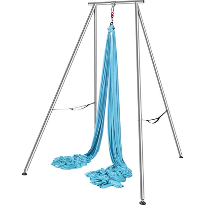 Aerial Yoga Ram & Yoga Hängmatta, 9,67 ft Höjd Professionell Yoga Swing Stand Levereras med 13,1 Yards Aerial Hammock, Max 551,15 lbs Lastkapacitet Yoga Rigg för inomhus utomhus Aerial Yoga, blå