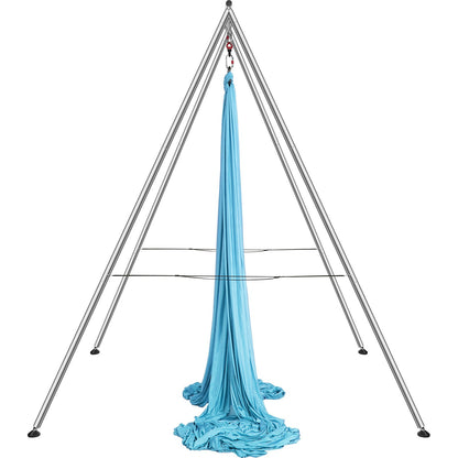 Aerial Yoga Ram & Yoga Hängmatta, 9,67 ft Höjd Professionell Yoga Swing Stand Levereras med 13,1 Yards Aerial Hammock, Max 551,15 lbs Lastkapacitet Yoga Rigg för inomhus utomhus Aerial Yoga, blå