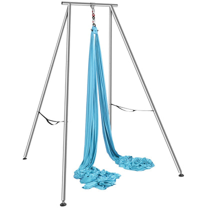 Aerial Yoga Ram & Yoga Hängmatta, 9,67 ft Höjd Professionell Yoga Swing Stand Levereras med 13,1 Yards Aerial Hammock, Max 551,15 lbs Lastkapacitet Yoga Rigg för inomhus utomhus Aerial Yoga, blå