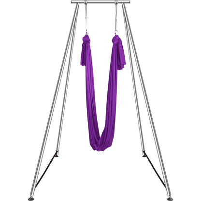 Aerial Yoga Frame &amp; Yoga Hammock, 9.67 ft Height Professional Yoga Swing Stand Comes with 13.1 Yards Aerial Hammock, Max 551.15 lbs Load Capacity Yoga Rig for Indoor Outdoor Aerial Yoga, Purple