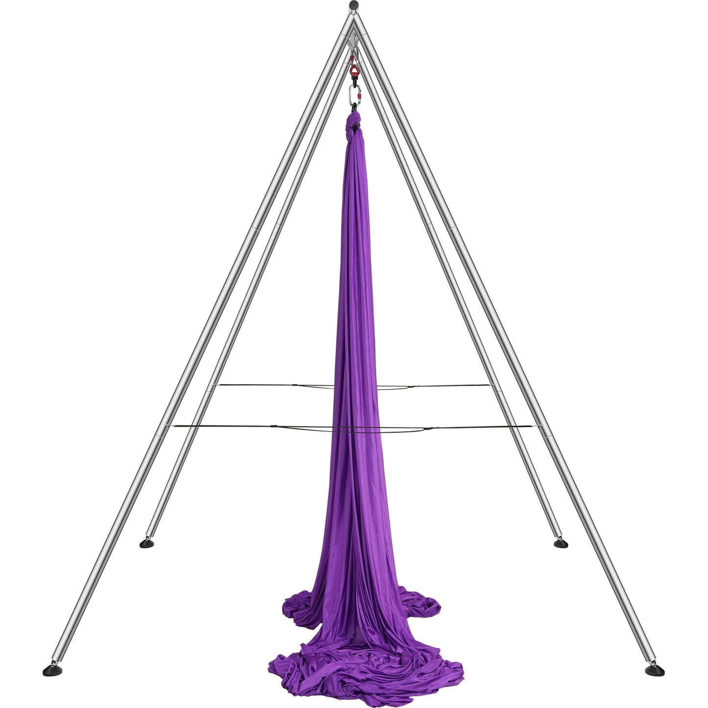 Aerial Yoga Frame &amp; Yoga Hammock, 9.67 ft Height Professional Yoga Swing Stand Comes with 13.1 Yards Aerial Hammock, Max 551.15 lbs Load Capacity Yoga Rig for Indoor Outdoor Aerial Yoga, Purple