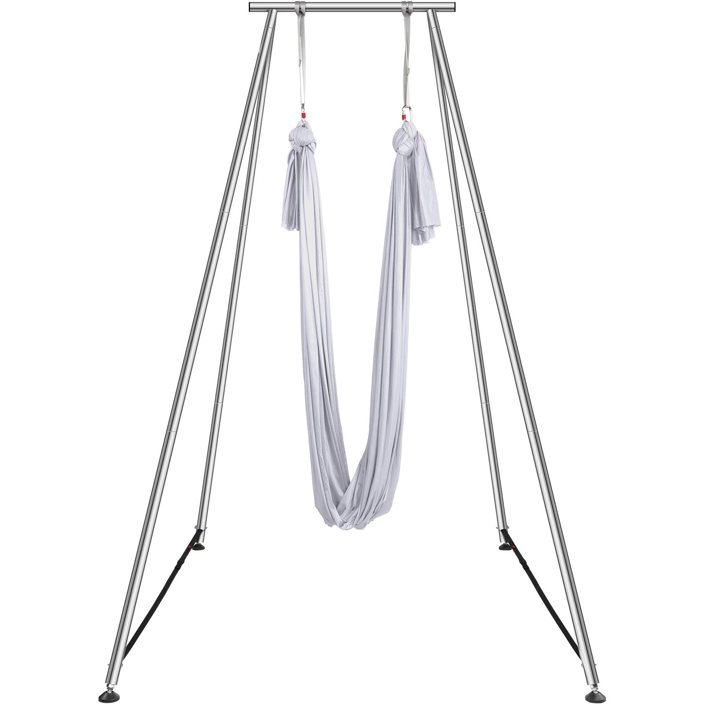 Aerial Yoga Ram & Yoga Hängmatta, 9,67 ft Höjd Professionell Yoga Swing Stand Levereras med 6,6 Yard Aerial Hammock, Max 551,15 lbs Lastkapacitet Yoga Rigg för inomhus utomhus Aerial Yoga, vit