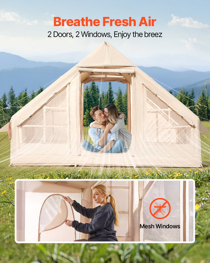 Inflatable tent for camping 3-5 person glamping tent with pump Easy to set up