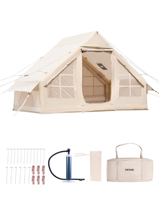 Uppblåsbart tält för camping 3-5 personers glampingtält med pump Enkelt att sätta upp