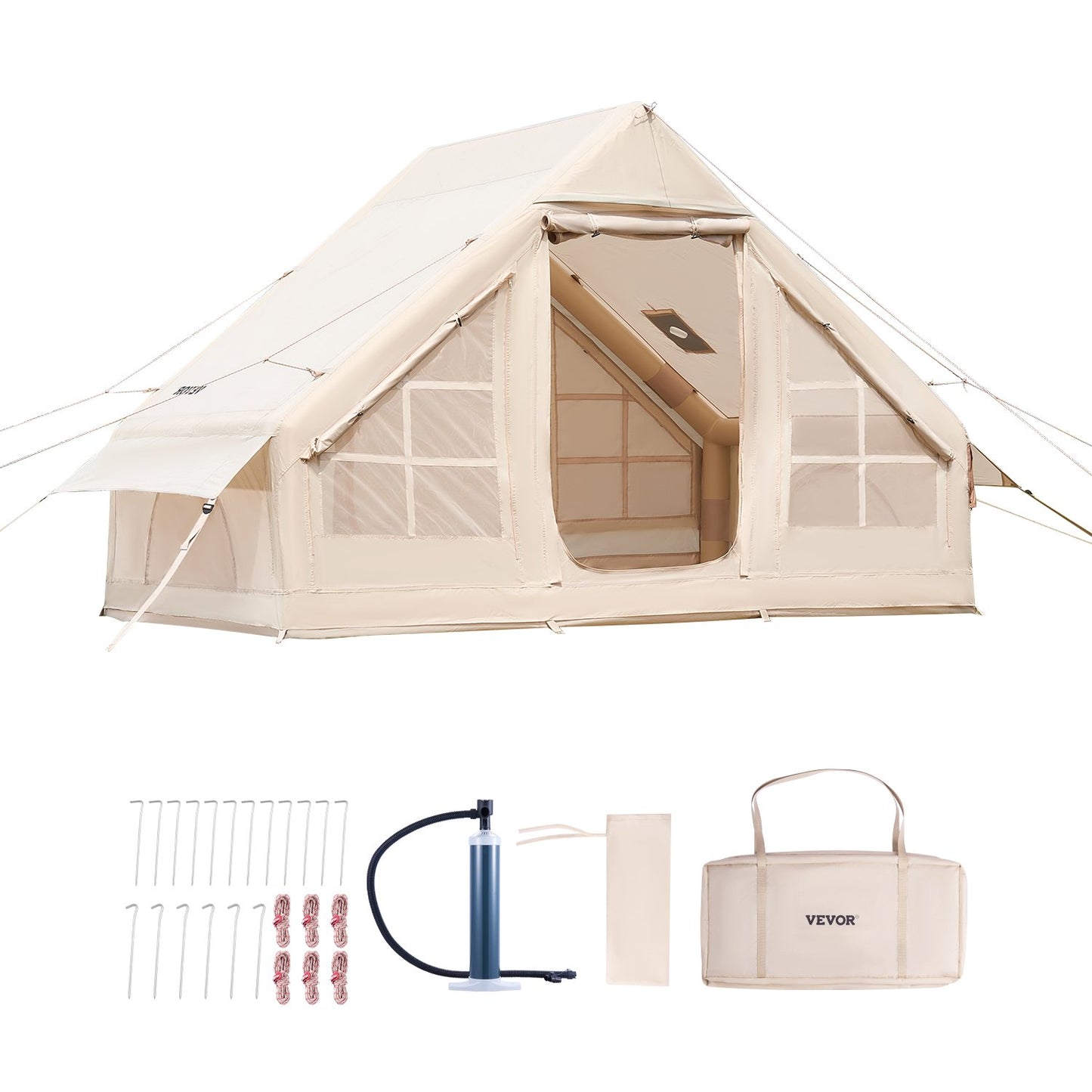 Inflatable tent for camping 3-5 person glamping tent with pump Easy to set up