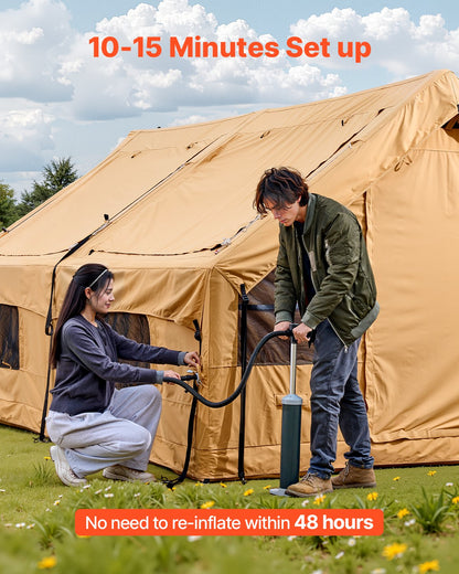 Inflatable tent for camping 8-12 people glamping tent with pump Easy assembly