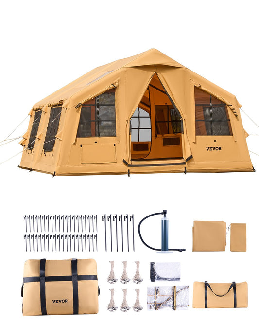 Inflatable tent for camping 8-12 people glamping tent with pump Easy assembly