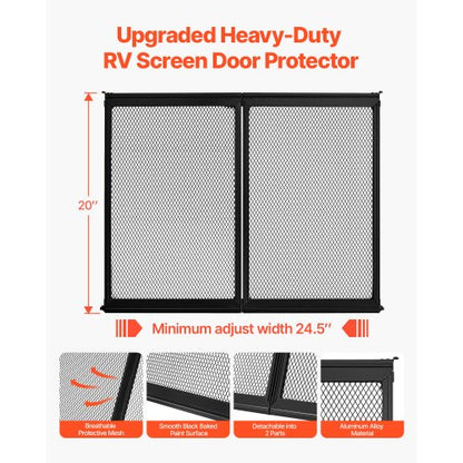 RV-skärmdörrskydd 622,3 x 508 mm dörrgaller aluminiumlegering för husdjur