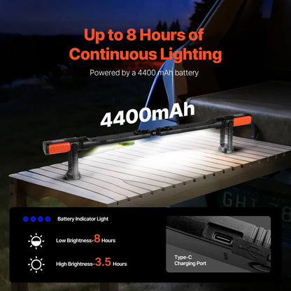 Underhuv Arbetsljus 1450LM 4400mAh LED Magnetisk Arbetsljus Uppladdningsbar