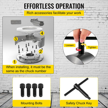 K72-125 5-tums svarvchuck Oberoende vändbar käft 125MM metallsvarvmaskinstillbehör för minimetallsvarvmaskin 4-käftsvarvchuck